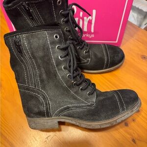 Roan by Bed Stu Black soft Suede Combat style Boots